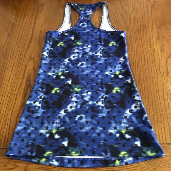 Rare Lululemon Windy Blooms Sapphire Blue Cool Racerback - Picture 5 of 9